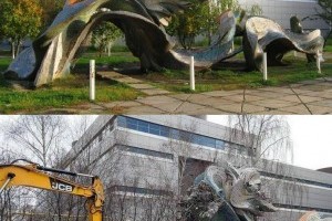 В Дніпрі знищили унікальну скульптуру заради парковки ТРЦ (фото)