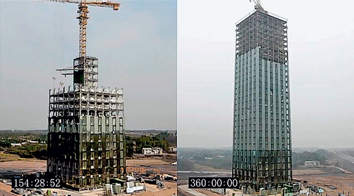 китайцы, рекорд строительства, 30 этажей за 15 дней