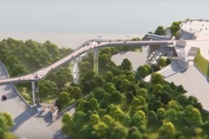 Місяць до відкриття: який вигляд зараз має пішохідний міст на Володимирську гірку (відео)