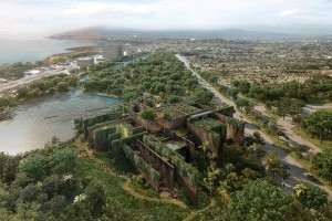 В Мексике строят здание аквариума, напоминающее руины