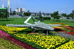 «Байрактар» з 24 тисяч квітів з'явився у Києві (ФОТО)