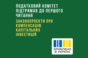 Податковий комітет Ради підтримав законопроекти про компенсацію капітальних інвестицій через податки - Кисилевський