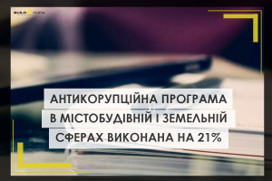 Прогрес антикорупційної програми в містобудівній і земельній сферах – лише 21%