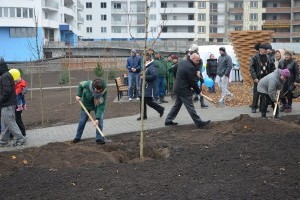 В одном из районов Киева вместо многоэтажки появился новый сквер