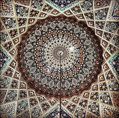 Потолок, Иран, мозаика, мечети, мозаичные композиции