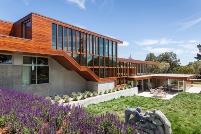 Дом, резиденция, креативный дом, Vidalakis, долина Портола, Калифорния, креативный дизайн, дом на склоне, придомовая территория 