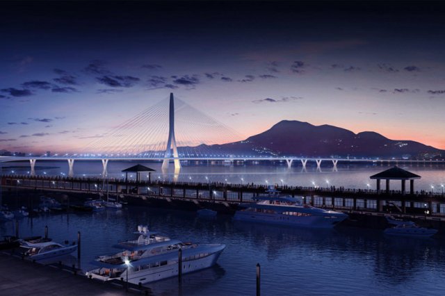 Самый длинный асимметричный вантовый мост в мире
