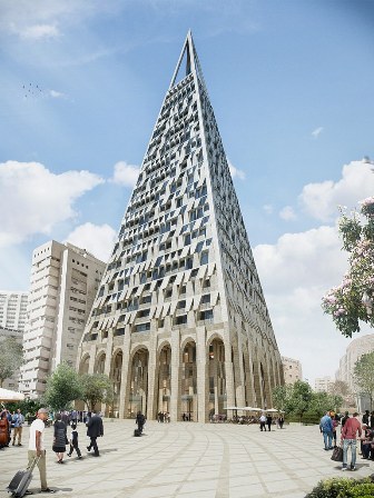 Согласно проекту архитекторов, здание будет отличаться  оригинальной пирамидальной формой. 