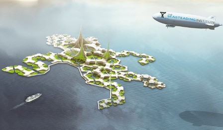 Проект плавучего города предполагает несколько модульных платформ, которые будут связаны между как плот. 