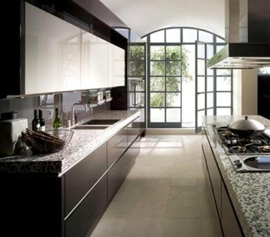 Как правило, планировка в две параллельные линии используется для пространства кухни, где окно и дверь расположены друг против друга. 