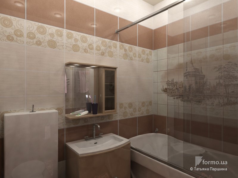 Уютная ванная комната, современный стиль