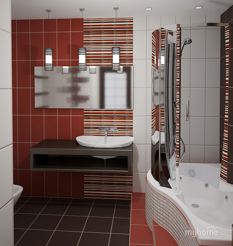 Ванная комната в этническом стиле, с восточными нотами