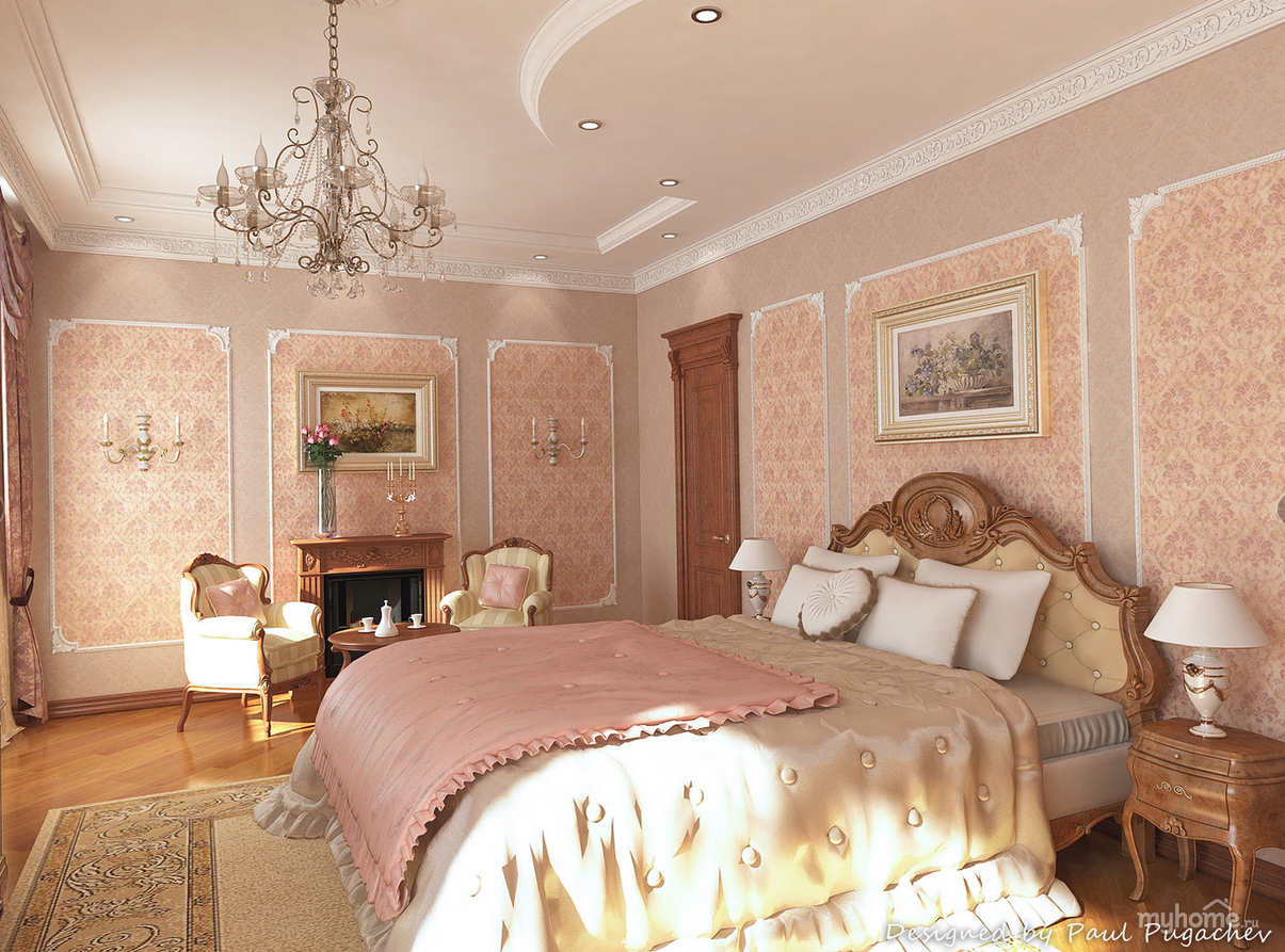 Уютная классическая спальня 