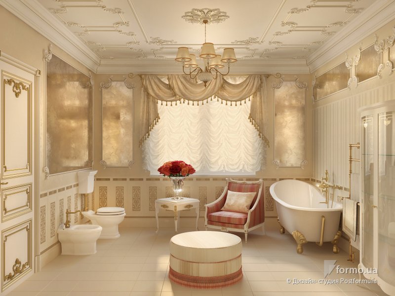 Изысканная ванная комната в классическом стиле