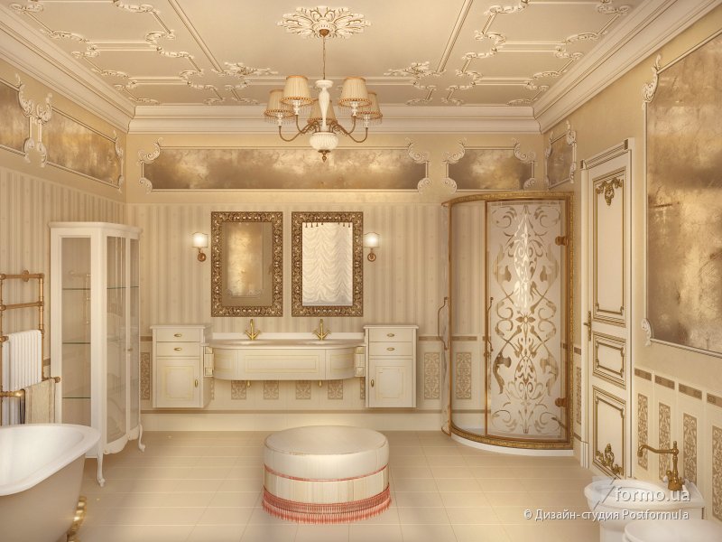 Изысканная ванная комната в классическом стиле