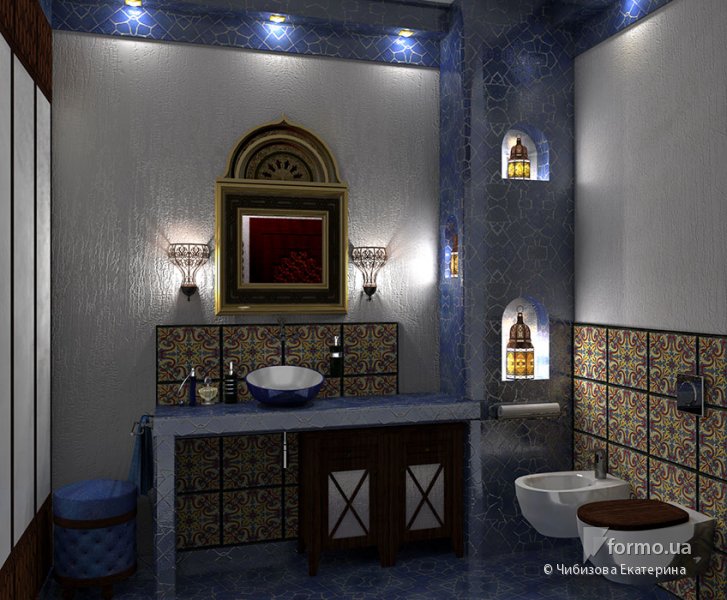 Восточный стиль ванной комнаты