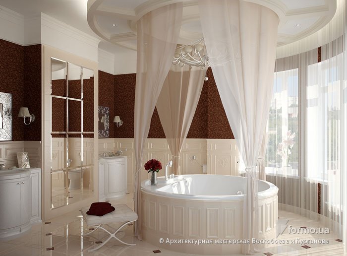 Роскошная ванная комната в классическом стиле 